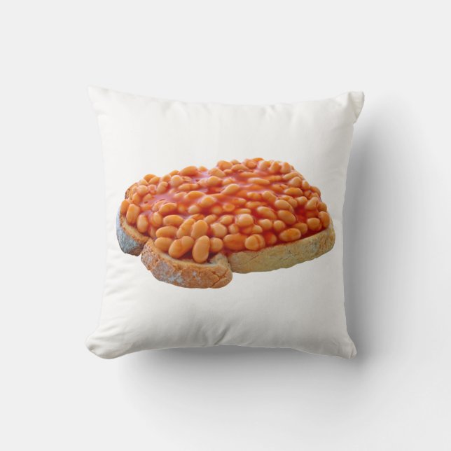 Bohnen auf Toast-Throw-Kissen Kissen (Vorderseite)