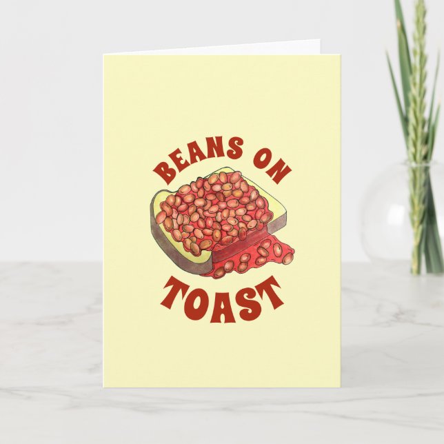 Bohnen auf Toast UK British Cuisine Food Karte (Vorderseite)
