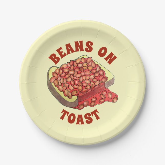 Bohnen auf Toast UK British Cuisine Food Pappteller (Vorderseite)