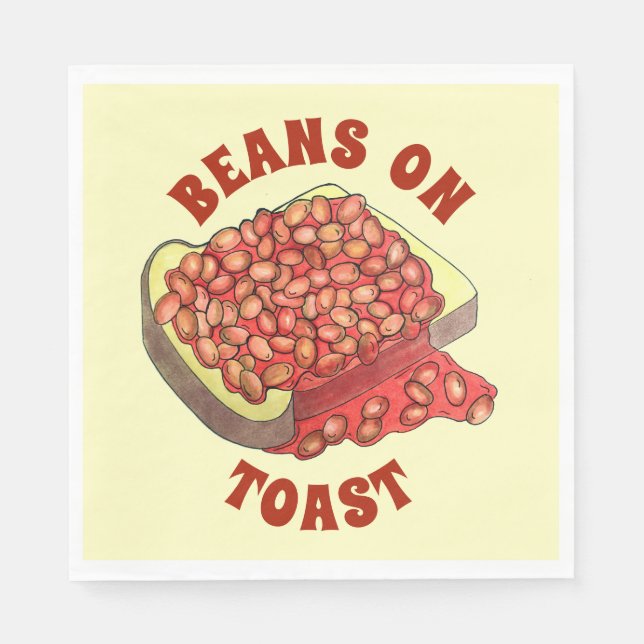 Bohnen auf Toast UK British Cuisine Food Serviette (Vorderseite)