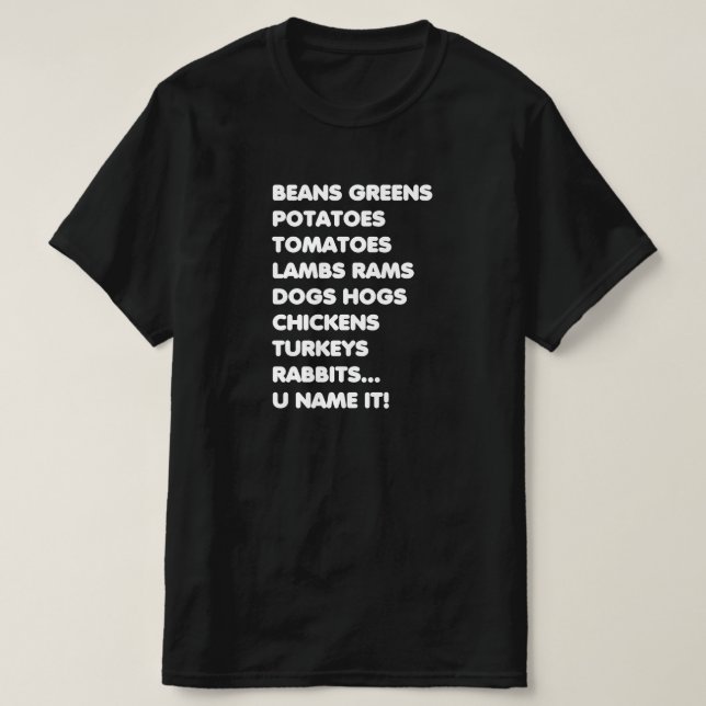 Bohnen Grüntöne Kartoffeln U Name It Erntedank T-Shirt (Design vorne)