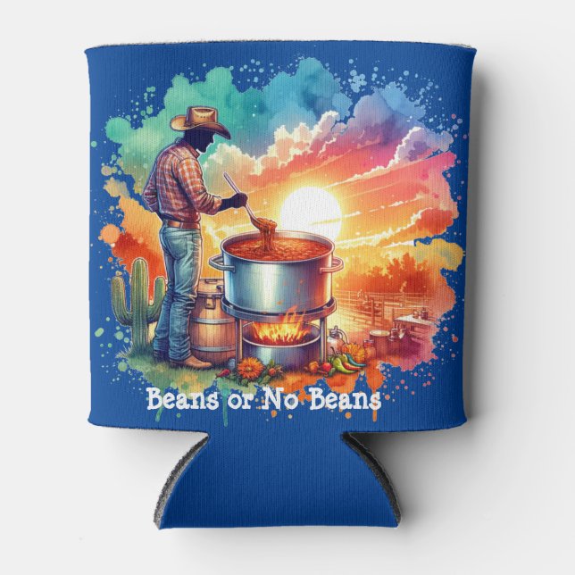 Bohnen oder keine Bohnen Chili Kochen Cowboy 1 Dosenkühler (Vorderseite)