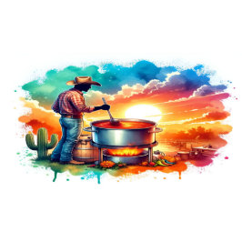 Bohnen oder keine Bohnen Chili Kochen Cowboy 1 Schürze