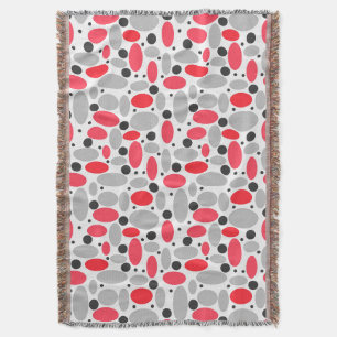 Bohnen und Erbsen Retro rot grau weiß Muster Decke