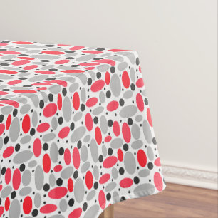 Bohnen und Erbsen Retro rot grau weiß Muster Tischdecke