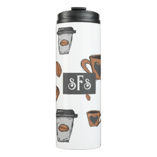 Bohnen und ich Mit Monogramm Tumber Thermosbecher