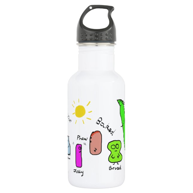 Bohnen-Wortspiele Trinkflasche (Vorderseite)