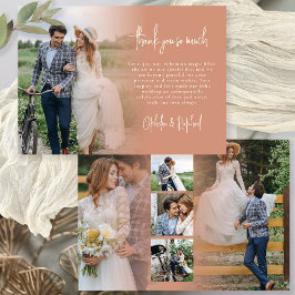 Boho 6 Foto Script Terracotta Wedding Vielen Dank Karte