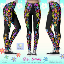 Boho Abend Wildblume Leggings