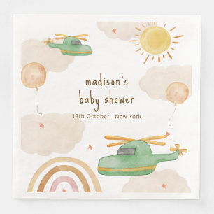 Boho-Abenteuer-Hubschrauber-Flugzeug-Baby-Party Serviette