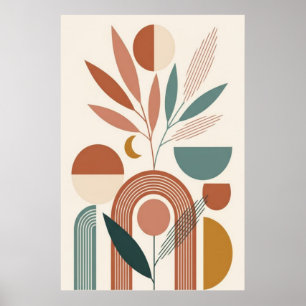 Boho-Abstract-Botanischer Retro-Minimal-Kunst Poster