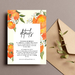 Boho Abstract Orange Wedding Details Begleitkarte