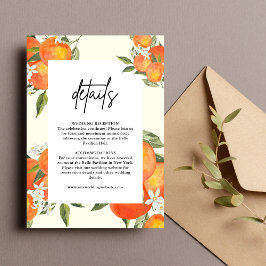 Boho Abstract Orange Wedding Details Begleitkarte