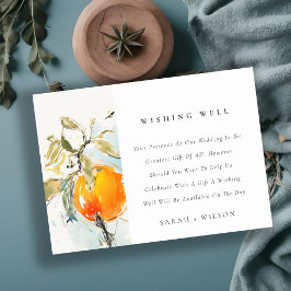 Boho Abstract Orange Wedding Wishing Well Begleitkarte