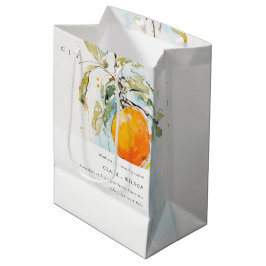 Boho Abstract Sketchy Orange Garden Wedding Mittlere Geschenktüte
