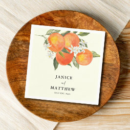 Boho Abstract Sketchy Orange Garden Wedding Serviette