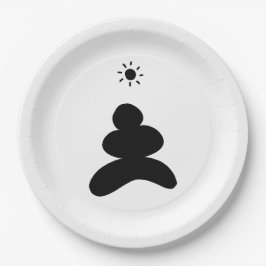 Boho abstract Stone and Sun Pappteller