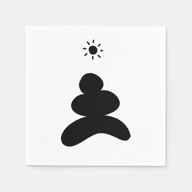 Boho abstract Stone and Sun Serviette (Vorderseite)