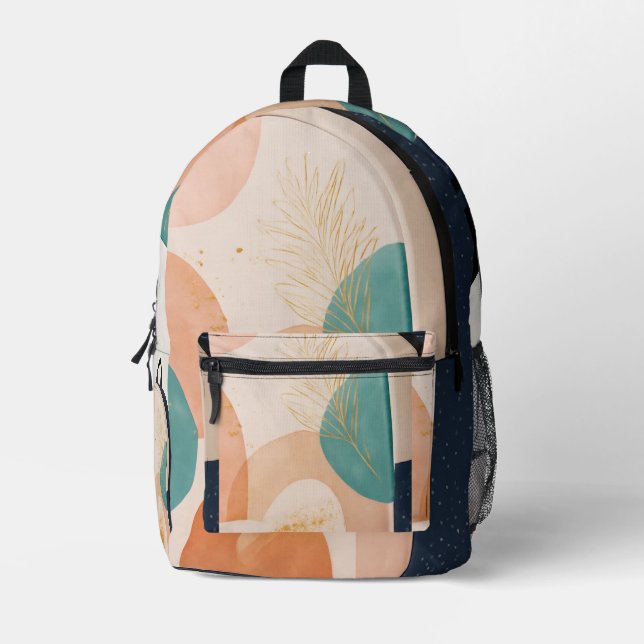 "Boho-Abstract-Wasserfarben-Rucksack-Design" Bedruckter Rucksack (Vorderseite)