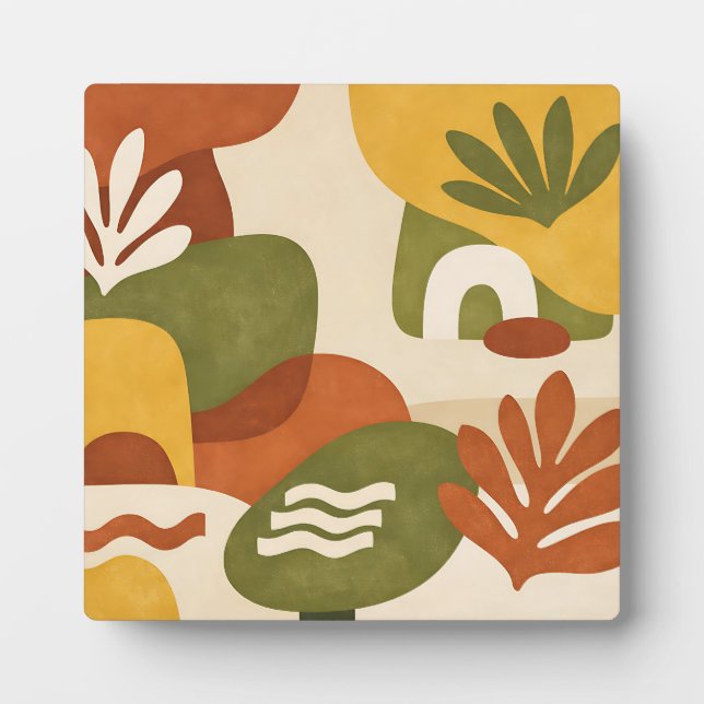 Boho-Abstracte Botanische Kunst Fotoplatte (Vorderseite)
