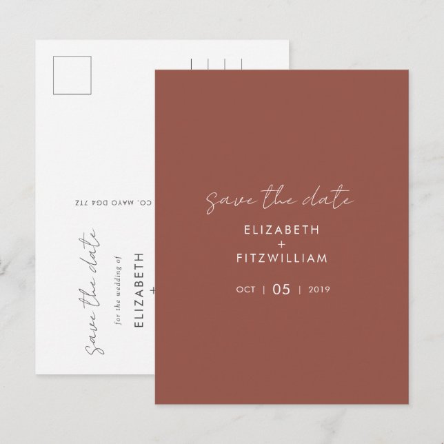 Boho Abstrakt | Ahorn Save the Date Postkarte (Vorne/Hinten)