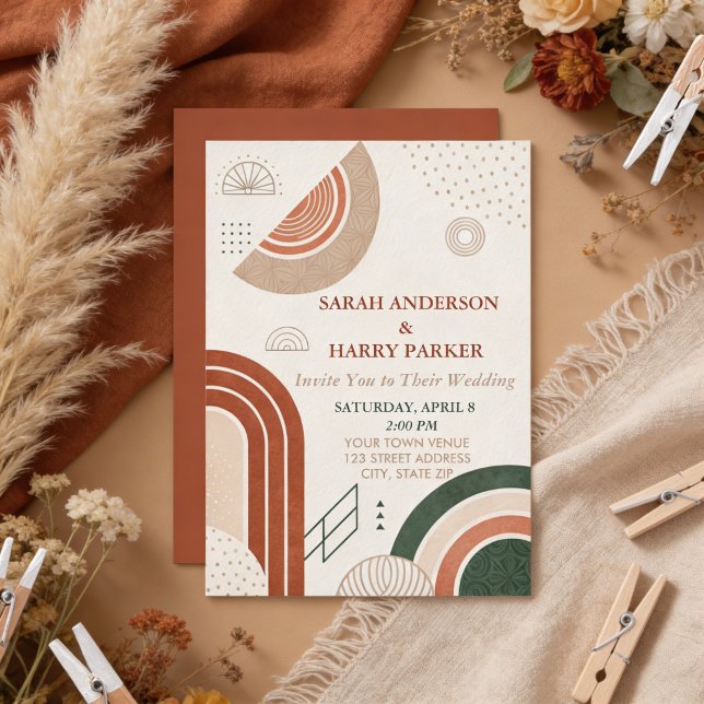 Boho Abstrakt Arch Wedding Einladung (Von Creator hochgeladen)