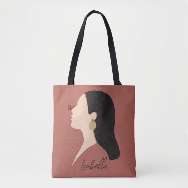 Boho Abstrakt Art Illustration, Earthy Tone Tasche (Vorderseite)