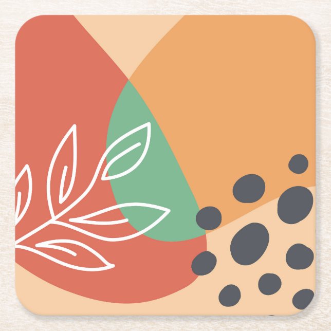 Boho abstrakt Artwork Rechteckiger Pappuntersetzer (Vorderseite)