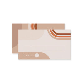 Boho Abstrakt Beige Platzkarten