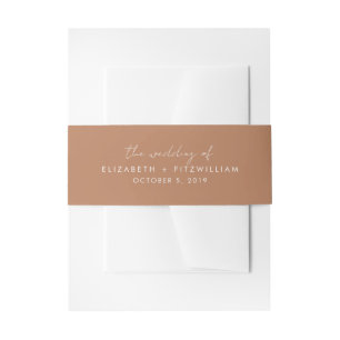 Boho Abstrakt Caramel Mocha Paare Hochzeit von Einladungsbanderole
