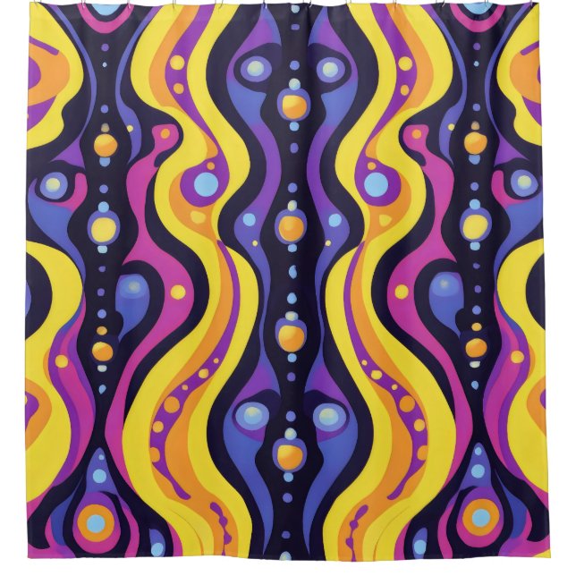 Boho Abstrakt farbig 10 Duschvorhang (Vorderseite)