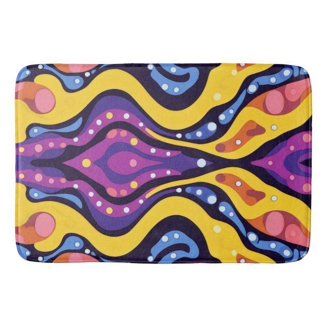Boho Abstrakt farbig 11 Badematte (Vorderseite)