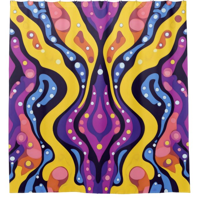 Boho Abstrakt farbig 11 Duschvorhang (Vorderseite)