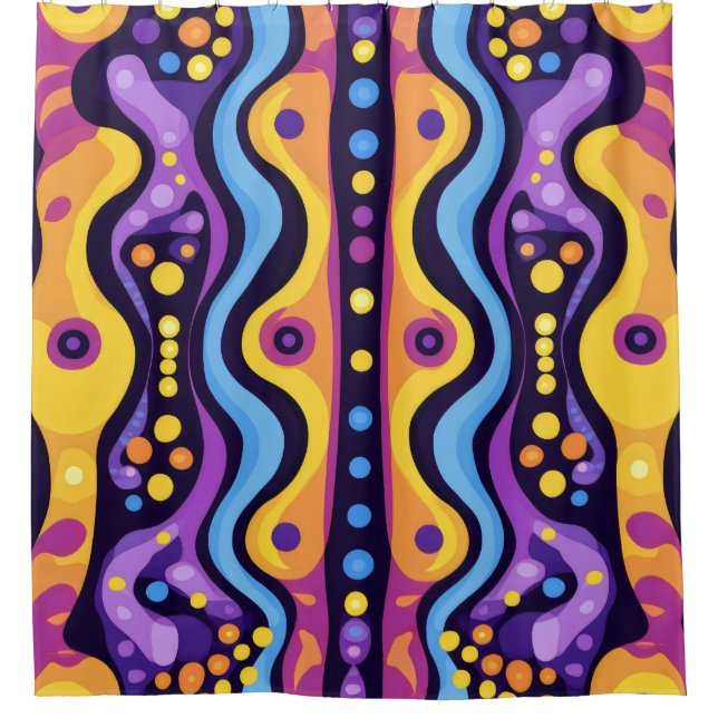 Boho Abstrakt farbig 12 Duschvorhang (Vorderseite)