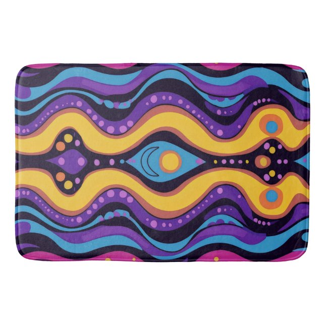 Boho Abstrakt farbig 4 Badematte (Vorderseite)