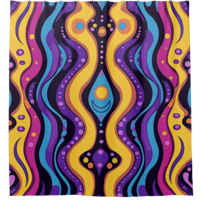 Boho Abstrakt farbig 4 Duschvorhang (Vorderseite)