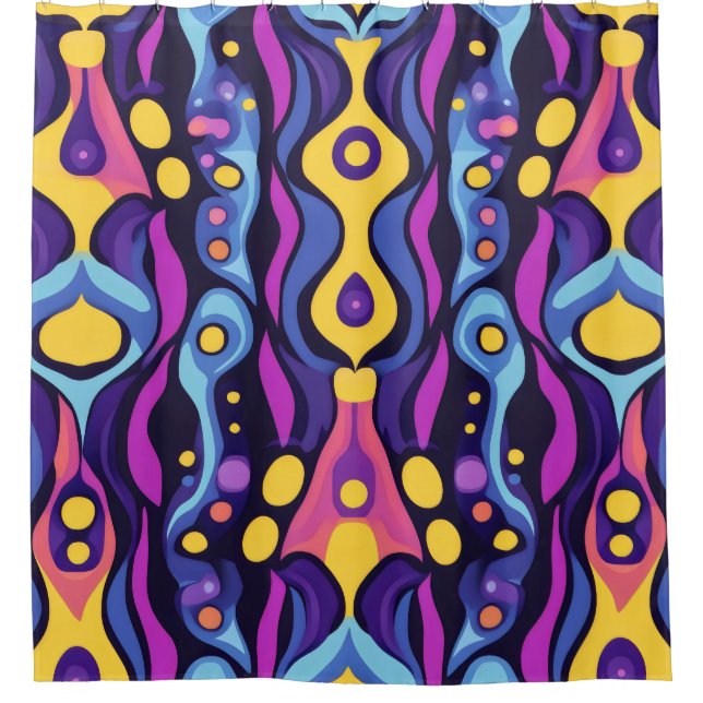 Boho Abstrakt farbig 5 Duschvorhang (Vorderseite)