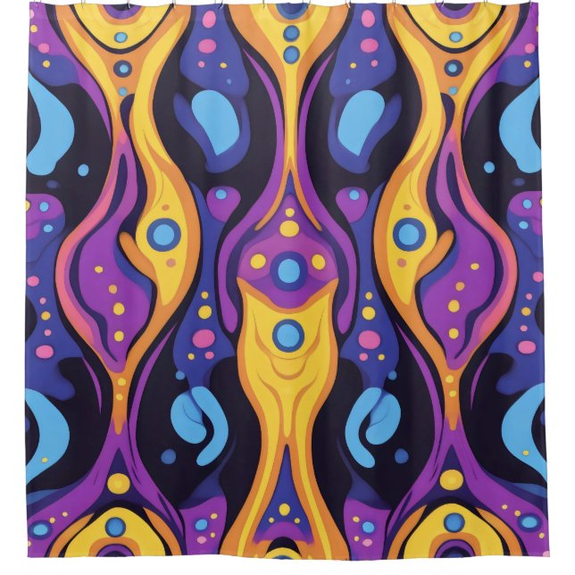 Boho Abstrakt farbig 6 Duschvorhang (Vorderseite)