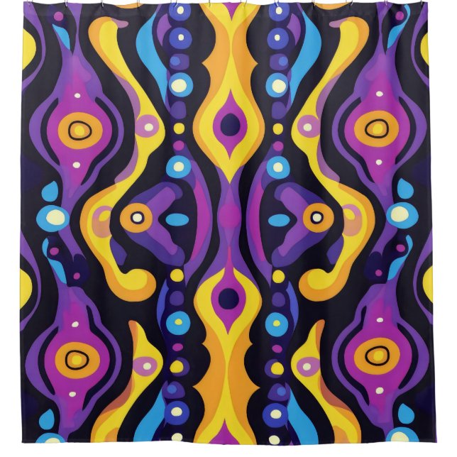 Boho Abstrakt farbig 7 Duschvorhang (Vorderseite)