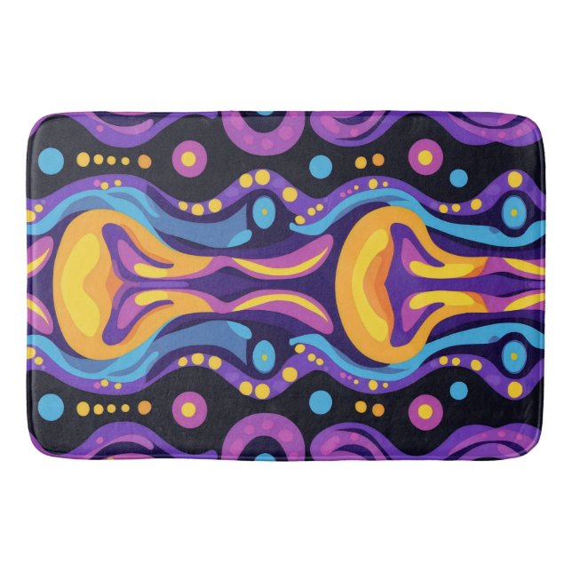 Boho Abstrakt farbig 8 Badematte (Vorderseite)