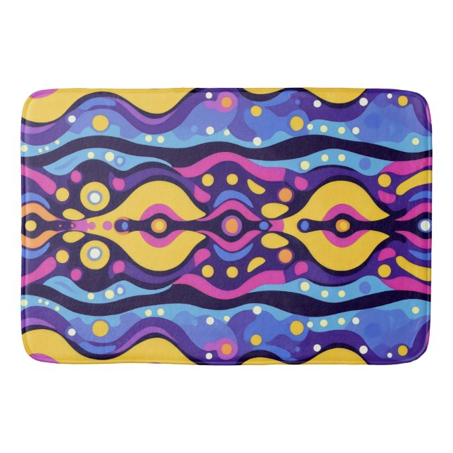 Boho Abstrakt farbig 9 Badematte (Vorderseite)