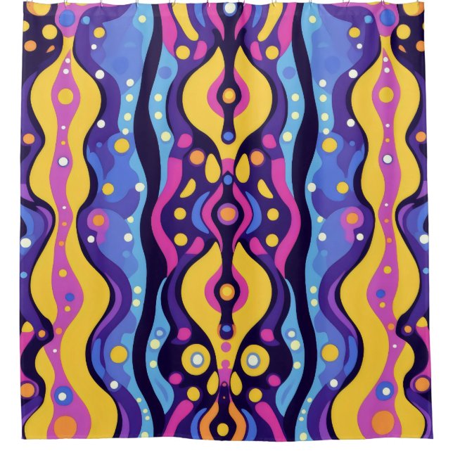 Boho Abstrakt farbig 9 Duschvorhang (Vorderseite)