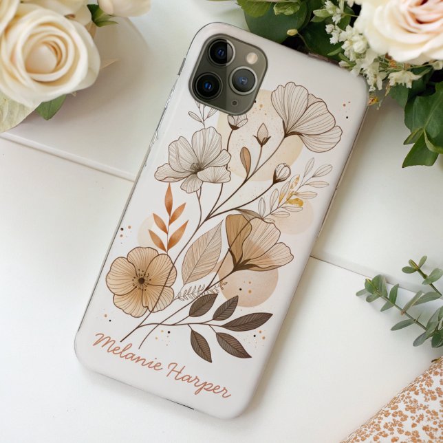Boho abstrakt floral monogramm Case-Mate iPhone hülle (Von Creator hochgeladen)
