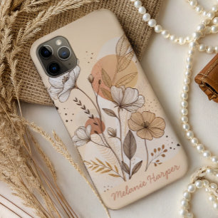 Boho abstrakt floral monogramm Case-Mate iPhone hülle