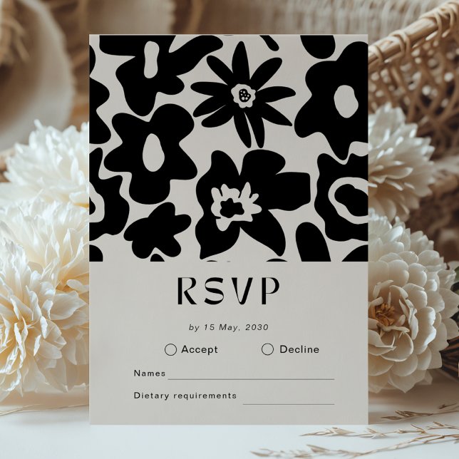 Boho Abstrakt Floral Wedding RSVP (Von Creator hochgeladen)