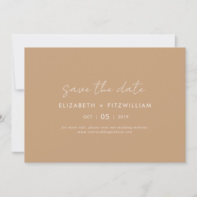 Boho Abstrakt | Gentle Fawn Horizontal Save The Date (Vorderseite)