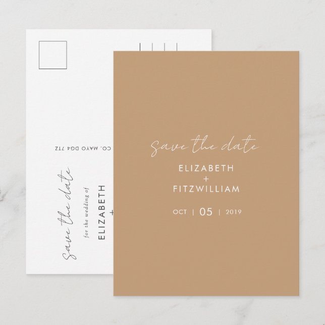 Boho Abstrakt | Gentle Fawn Save the Date Postkarte (Vorne/Hinten)