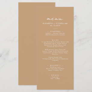 Boho Abstrakt Gentle Fawn Wedding Dinner Menükarte