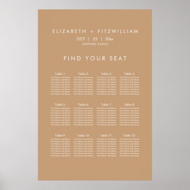 Boho Abstrakt | Gentle Fawn Wedding Poster (Vorne)