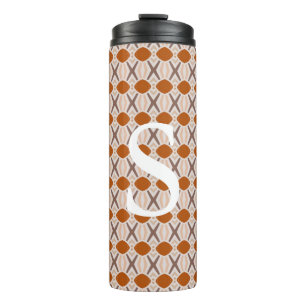Boho Abstrakt Geometric Desert Terracotta Monogram Thermosbecher